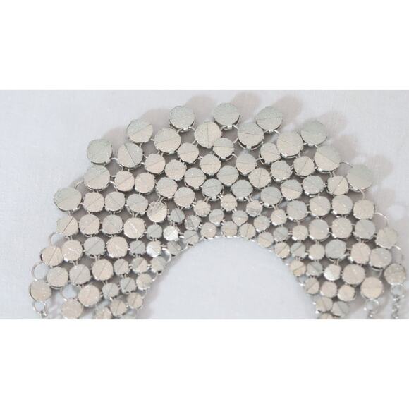 Silver Tone Bubble Bib Necklace - Picture 5 of 9